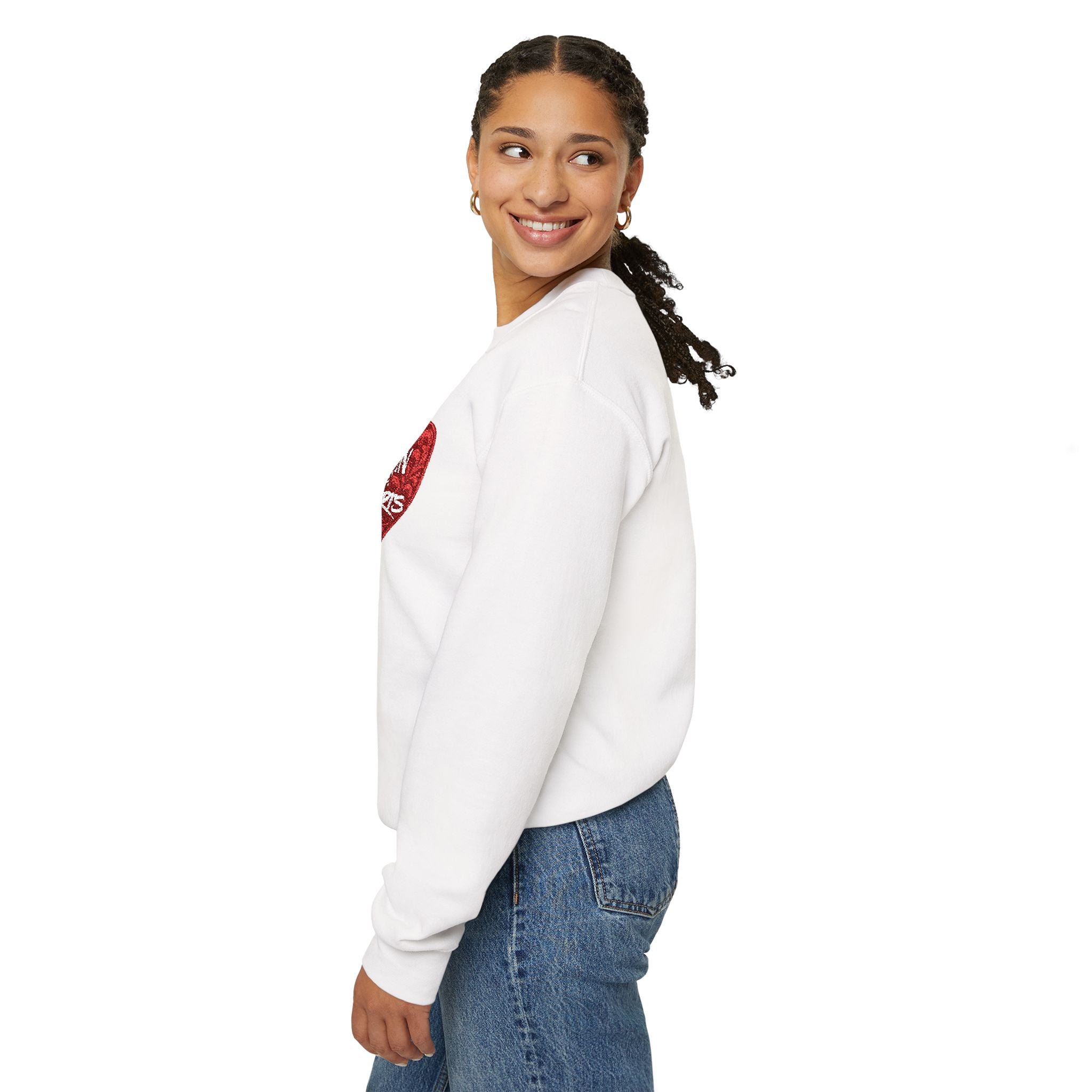 Queen of Hearts - Sequin Sweatshirt with Crewneck