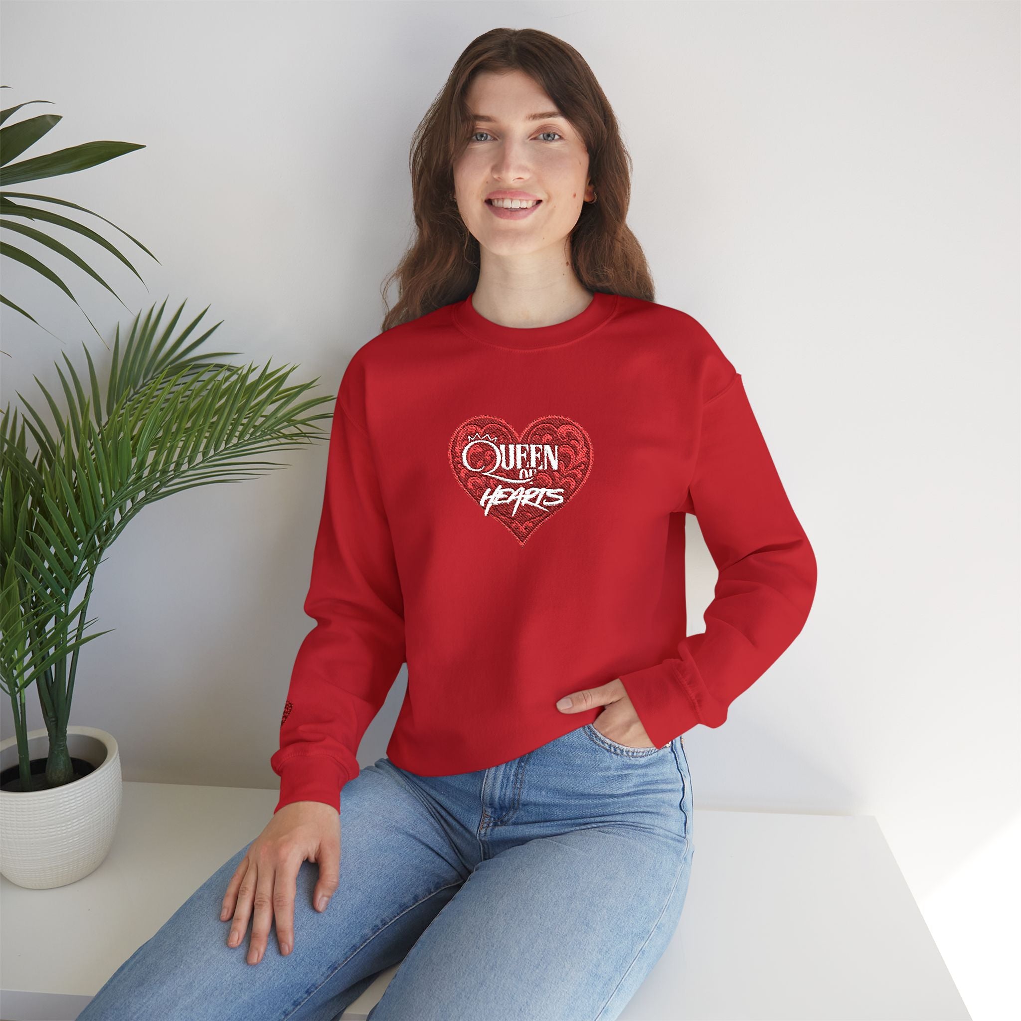 Queen of Hearts - Sequin Sweatshirt with Crewneck