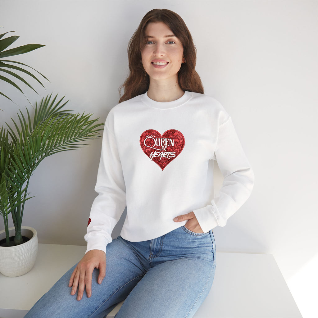 Queen of Hearts - Sequin Sweatshirt with Crewneck