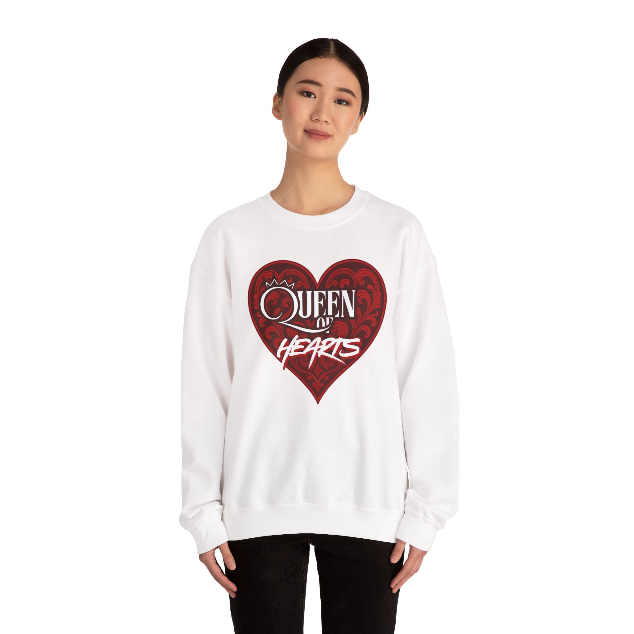 Queen of Hearts Crewneck Sweatshirt - Cozy Apparel